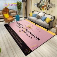 【PPQ Home Life Museum】 Moet Amp; Chandon With Rose Collection Soft Non-Slip Square Living Room Play Decor Yoga Mat Pet Mat Bathroom Door Mat Carpet