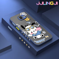 Jlingji เคสสำหรับ Samsung Galaxy A3 2016 A5เคส2016ลายการ์ตูนแฮปปี้ Pochacco มีน้ำค้างแข็งโปร่งใสแข็งขอบสี่เหลี่ยมด้านข้างแบบแข็งลายกล้องปลอกซิลิโคนกันกระแทกเคสนิ่ม