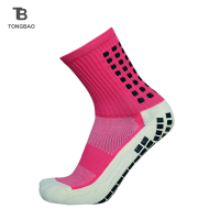 TONGBAO01 ถุงเท้าฟุตบอลสไตล์ใหม่รอบซิลิโคนดูดถ้วย Grip Anti SLIP Soccer SOCKS