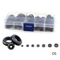 88pcs O Ring Rubber Grommet Seal Assortment Set Electrical Wire Protect ket Hydraulic Water Tight Black With Box Cable Plug Hose Gas Stove Parts Acces