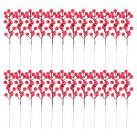Red Berry Stems,24 Pack 7.9 Inch Artificial Christmas Berries Holly Picks Branch for Christmas Tree,DIY Wreath,Party