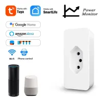 Tuya Smart Wifi Plug BR 10A With Power Monitor Function Smart Life App Remote Control Socket Outlet Works with Alexa Google Home