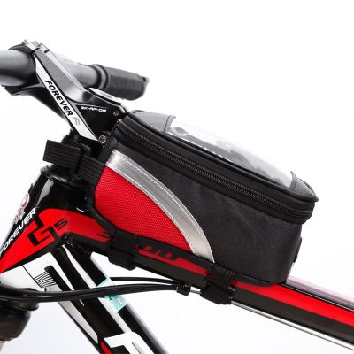 Cycling Bag Bicycle Bike Head Tube Handlebar Cell Mobile Phone Bag Case Holder Screen Phone Mount Bags Case With Touch screen Adhesives Tape