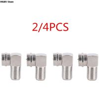 2/4pcs 90 Degree TV Aerial Antenna Plug Connector Right Angle Adapter Plug To Socket Coax Cable F-Type Male to FemaleAdhesives Tape