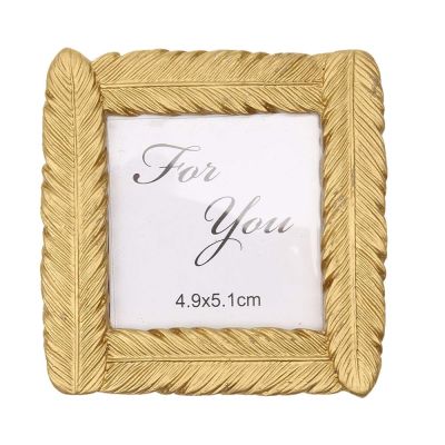 【CW】 Gold Small Feather Photo Frame Picture Display Desk Table Room Accessories Decoration