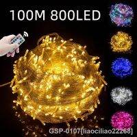 สาย Liaociliao22268ยาว100เมตร800LED วันคริสต์มาส/งานแต่งงาน/พวงมาลัยไฟตกแต่งงานเลี้ยง110V 220V โคมไฟLEDนอกสถานที่