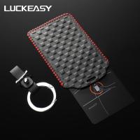 LUCKEASY For Tesla Model 3 2017-2023 Car Leather Key Card Holder Protect Cover Key Card Auto Accessories Key Card Holder Model3