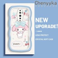 Chenyyka ปลอกสำหรับ OPPO Reno 2F 2Z Reno เคสกรณีการ์ตูนสีสันสดใสขอบครีมลูกคลื่นเคสมือถือกันกระแทกแบบใสนิ่มที่สร้างสรรค์เคสโปร่งใสลายกล้องถ่ายรูปเรียบง่ายอ่อนโยนป้องกัน