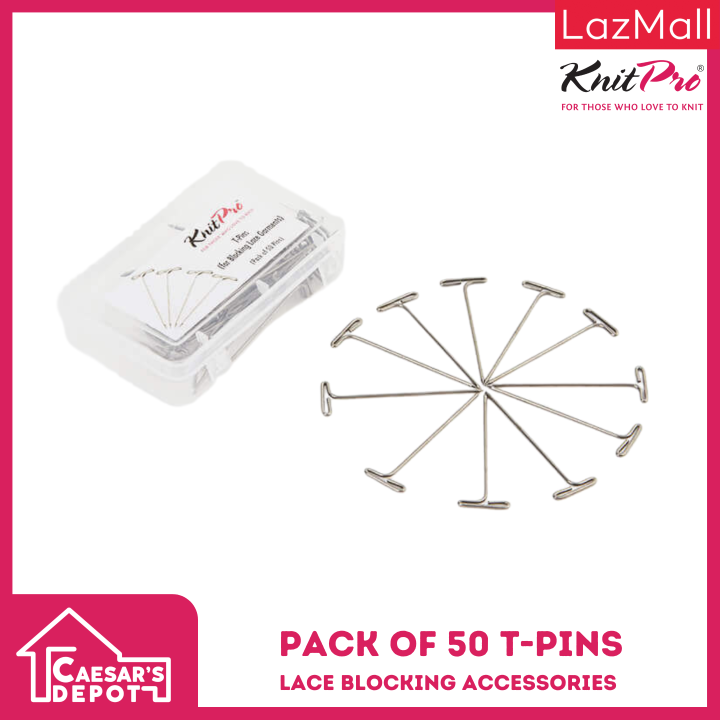 KnitPro Accessories Pack of 50 TPins for Blocking Lace Garments (10873