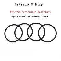 แหวนไนไตรล์โอริงสีดำ OD32-78MM เส้นผ่าศูนย์กลางลวด 2MM คุณภาพสูง NBR แหวนซีลทนน้ำมันทนต่อการสึกหรอกาวเชิงกล-30/50ชิ้น