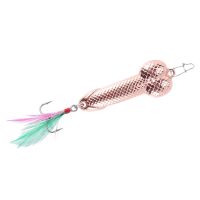 5Pcs Fishing Lures Tackle Hook Dick Spinner Spoon Pike VIB Wobble Tackle Hook(Rose Gold 21G)