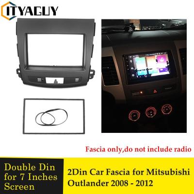 2 Din รถวิทยุแผง Fascia สำหรับ Mitsubishi Outlander 2008 - 2012 DVD สเตอริโอกรอบติดตั้ง Dash ติดตั้ง Bezel Trim Kit
