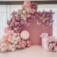 Macaron ผีเสื้อบอลลูน Garland Arch ชุดวันเกิด Party Decor เด็กทารกฝักบัวสาว Latex Ballon Chain อุปกรณ์งานแต่งงาน-iewo9238