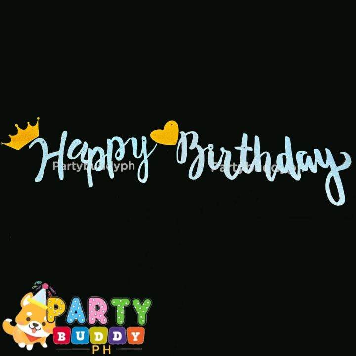 Happy Birthday Cursive Glittered Banner sold by Partybuddyph | Lazada PH