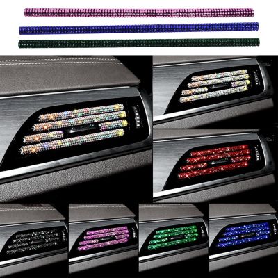 Car Air Conditioner Outlet Strips U Clip Rhinestones Grille Sticker Interior Mouldings Accessories