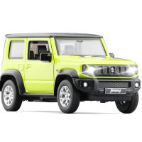 1:26 Suzuki Jimny ล้อแม็กรถยนต์รุ่น D Iecast และของเล่นโลหะนอกถนนยานพาหนะรถยนต์รุ่นแสงเสียงคอลเลกชันเด็กของเล่นของขวัญ V283