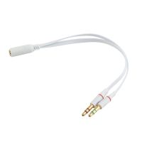 ขายดีที่สุด Universal 3.5Mm Female To 2 Male Headphone With Mic Audio Y Splitter Cable