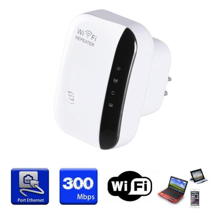 wifi-repeater-2-4ghz-300mbps-wireless-range-extender-booster-802-11n-b-g-network-for-ap-router-สีขาว