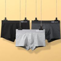 Mens underwear pure cotton front opening boxer briefs breathable and comfortable mid-waist Korean style boxer briefs boys shorts head pants 【JYUE】