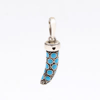 Claudia S925 sterling silver peacock blue pepper amulet pendant vintage amulet pendant fit original charms Bracelet