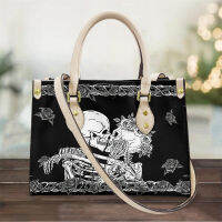 Cywgift Mexican Skull Printing Tote Handbags For Women Luxury Leather Top-handle Bag Punk Style Female Cool Clutches Purses 2021