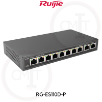 RUIJIE | REYEE POE SWITCHING 8+2 PORT (10/100MB POE)(1000 MB Uplink)(Unmanaged)(129W) รุ่น RG-ES110D-P ของแท้ พร้อมส่ง