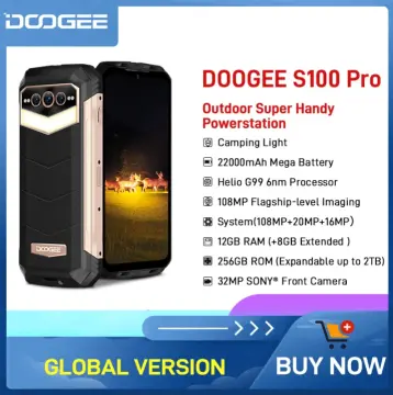 Doogee S100 Rugged 6.58 Phone: 12Gb + 256Gb: 108MP + 20MP Night Vision  Camera