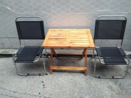 Bộ bàn cafe 2 ghế inox 1 bàn gỗ thumbnail