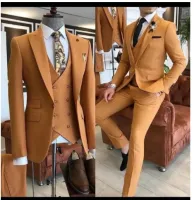 New Arrival Colorful Men Suits 3 Pieces Tuxedos Groom Wedding Formal Tuxedo Costume Homme Blazer Slim Fit (Jacket+Pant+Vest)