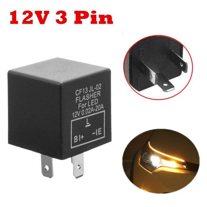 12V 3 Pin CF13 CF14 JL02 Electronic Car Flasher Relay to Fix LED Light