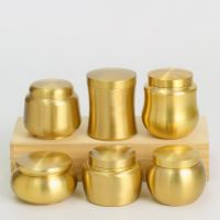 Pure copper golden tin mini tin tea ointment sealed storage jar snack candy storage jar household jar kitchen canisters set jar