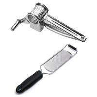 THLT1B Cheese Grater Stainless Steel Cheese Grater Manual Rotating Cheese Grater Kitchen Tools, 2PCS