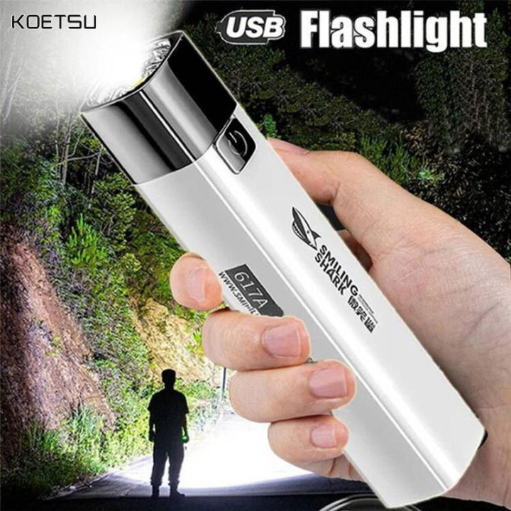 koetsu-cod-ไฟฉายขนาดเล็กแสงแรง-usb-ชาร์จไฟฉายขนาดเล็กกลางแจ้งเดินป่าไฟฉายพกพาในครัวเรือนแบบพกพา