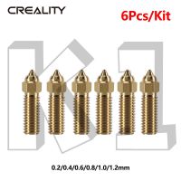 CREALITY Original New K1 Brass Nozzle 6pcs/Kit M6 0.2/0.4/0.6/0.8/1.0/1.2mm For K1 FDM 3D Printer Parts Non Stick Filament