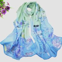 Sun Protection Women Scarf Chiffon Summer Silk Scarves Shawls Wraps Female Hijabs Floral Bandana Hijabs Scarf Long Chiffon Stole