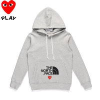 Original COMME Des Garcons CDG Play เสื้อผ้าฝ้ายแขนยาวแบบสวมหัวเสื้อกันหนาวหลวมและใส่สบาย Casual Hooded เสื้อกันหนาวสำหรับทั้งหญิงและชายเสื้อกันหนาวแฟชั่นเสื้อกันหนาวเอนกประสงค์