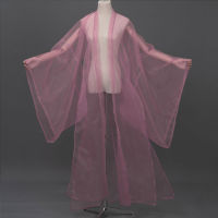 HotAncient จีน Hanfu สีทึบ Tulle Cardigan กว้างแขนเสื้อคลาสสิกเต้นรำเครื่องแต่งกาย Stage Performance เสื้อผ้า Hanbok