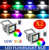 ราคาส่ง X2 เเพ็คคู่ !! ไฟประดับปีใหม่ สปอร์ตไลท์ led สี rgb 10W สลับเปลี่ยนสีเองอัตโนมัติ 16 เฉดสี ให้แสงสีสวยงาม สำหรับเป็นตกเเต่งอาคาร สวน ทางเดิน ตึก ไฟส่องป้าย  ควบคุมการใช้งานด้วยรีโมทคอนโทรล จำนวน 2 ชิ้น