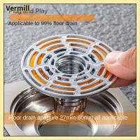 VERMILL แบบทางเดียว ท่อระบายน้ำพื้นห้องอาบน้ำ ป้องกันการไหลย้อนกลับ รูขนาด1-2.36นิ้ว ที่ดักขนฝักบัว ทนทานต่อการใช้งาน พร้อมที่จับ วาล์วระบายน้ำ ห้องครัวห้องน้ำห้องน้ำ