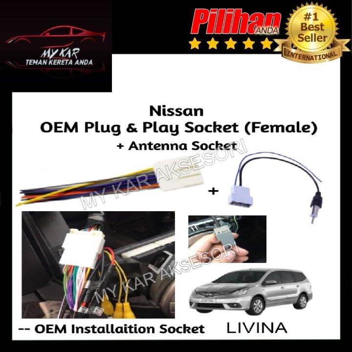 OEM Nissan Livina Plug and Play Socket Cable Player Socket + Antenna