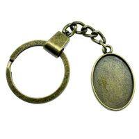 Oval Base Setting Keychains Findings For Diy Metal Craft Key Chain Accessories