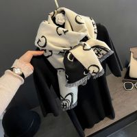 【CW】 and winter Korean version of imitation cashmere double-sided thick scarf warm love letter shawl double use bib