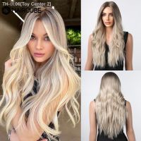 Light Golden Synthetic Wigs for Women Long Wavy Brown Blonde Ombre Women Wigs Middle Parted Fake Hair Daily Cosplay Natural Wigs [ Hot sell ] Toy Center 2