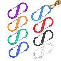 [HOT JJOZZZCXQDOU 575] S Carabiner รูปร่าง8ชิ้น/เซ็ตสแตนเลส S รูปกิ๊ฟหนีบผม Dual สายไฟสปริง Gate Snap ตะขอห่วงเกี่ยวพวงกุญแจสำหรับผู้ชายผู้หญิง