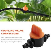 50Pcs 1/4Inch Pipe Mini Valve 4/7mm Hose Controller Barbed Adapter Agriculture Drip Irrigation Watering System Fitting