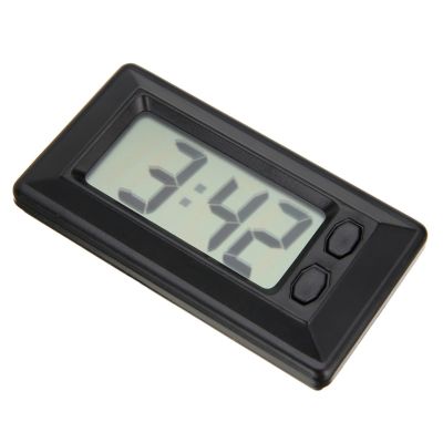 นาฬิกาแสดงตัวเลขดิจิตอล Lcd บางเฉียบเวลาปฏิทินวันที่นาฬิกาไฟฟ้าพร้อมแผ่นกาวแบบพกพาสำหรับตกแต่งเรือยนต์รถยนต์