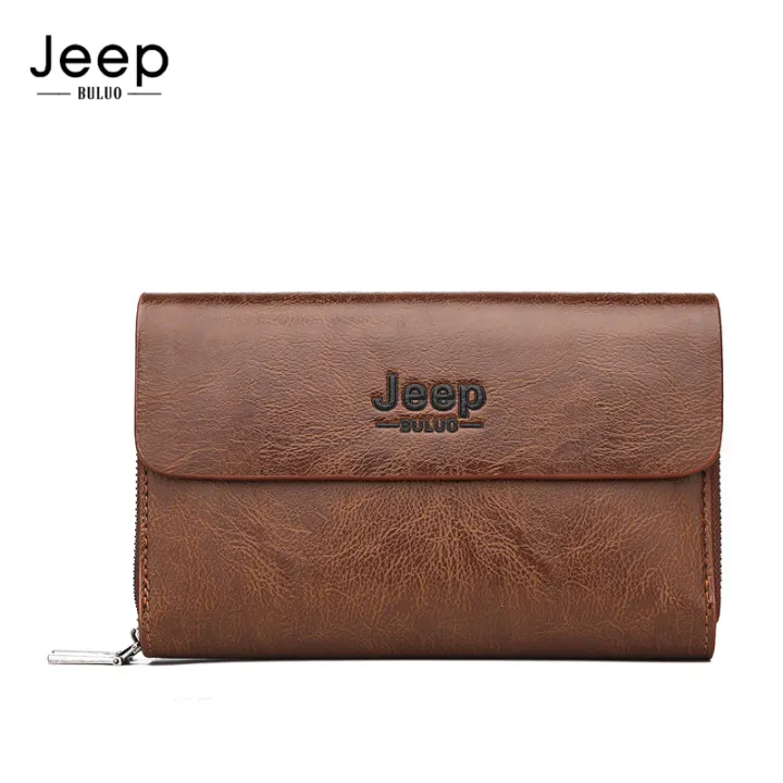 Jeep Buluo ผู้ชายคลัทช์ความจุขนาดใหญ่กระเป๋าสตางค์ผู้ชายสบายๆซิปคู่ ...