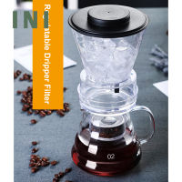 INI Ice Drip Coffee Pot Glass Coffee Maker Regulatable Dripper Filter Cold Brew Pots Ice Brewer Percolators Espresso Coffee