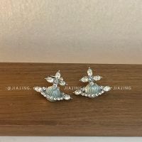 Westwood Vivian French Empress Dowager Saturn Zircon Earbone Clip High-end Retro Personality Earrings Earrings Earrings Light Luxury Design Women 2023 Imported