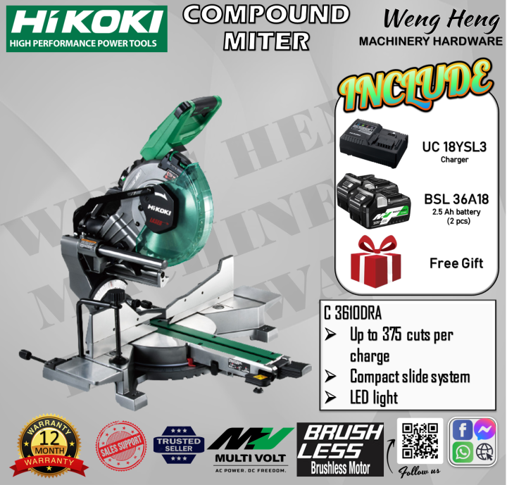 Hikoki c3610dra 36v compound mitre online saw